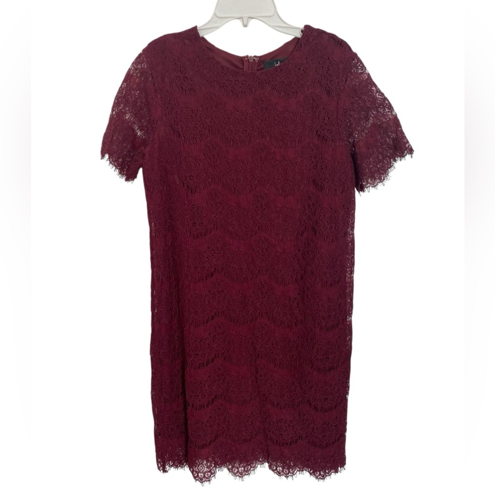 NWT Lulus  Take Me To Brunch Elegant Lace Dress in Burgundy Size Medium